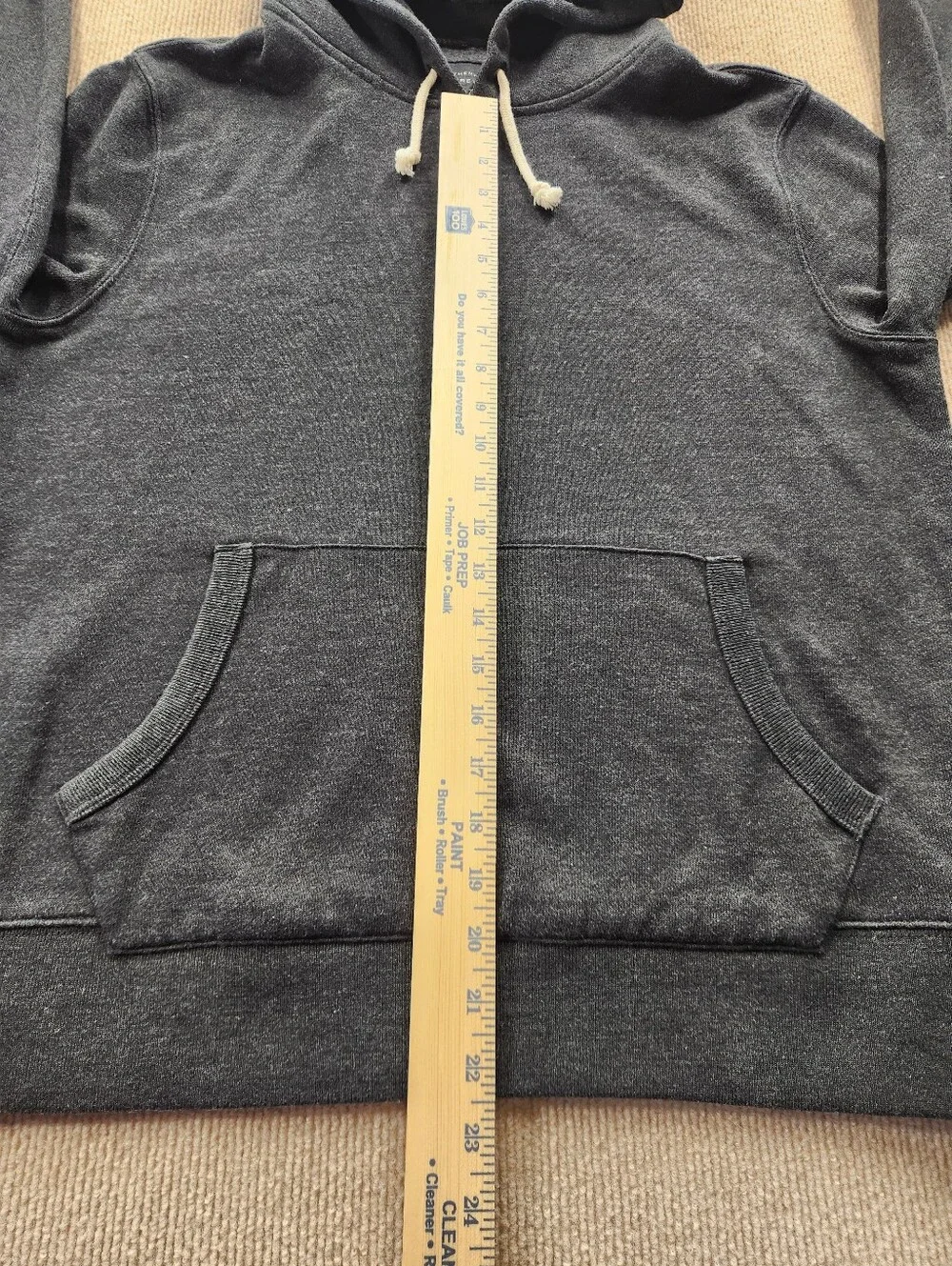 J.CREW Vintage Fleece Men's M Gray Solid Fleece Pullover Hoodie Pockets
